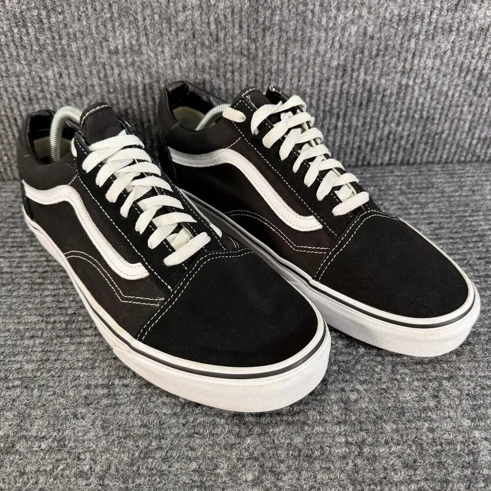 Vans Old Skool Men’s 12 Black White Suede Canvas Low Top Skate Shoes